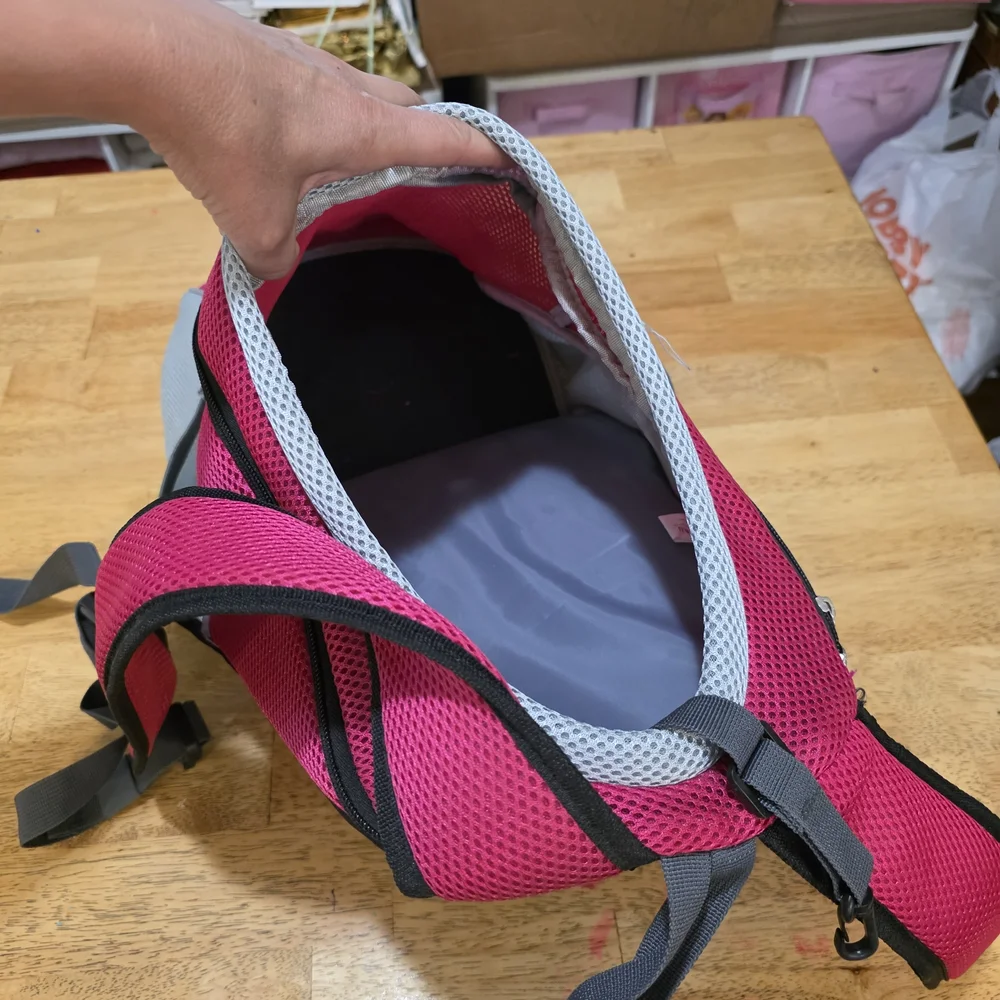 Pink and Gray Doggie Backpack